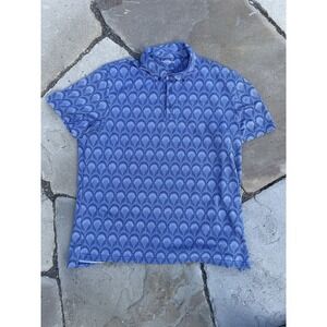 BONOBOS Men Polo Shirt XL Blue GOLF FLATIRON Standard Fit Jacquard Performance